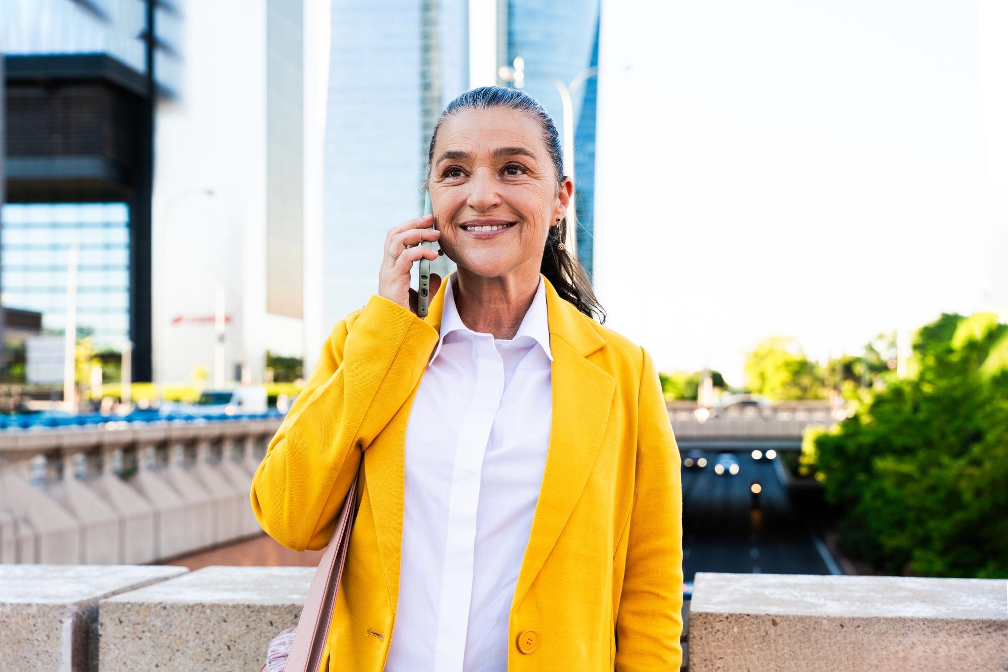 senior businesswoman wearing business casual attire city 1326977 6050